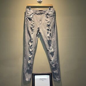 Forever 21 Grey Distressed Denim Jeans Men Size 36 Skinny